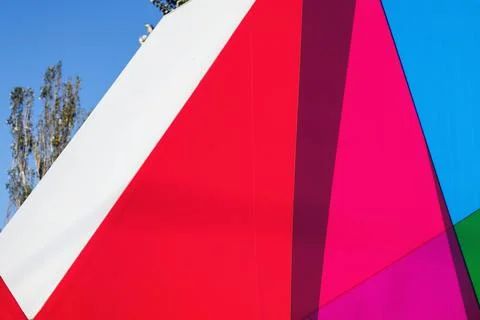 Abstract architecture background. Geometric colored architecture elements wit Stock Photos