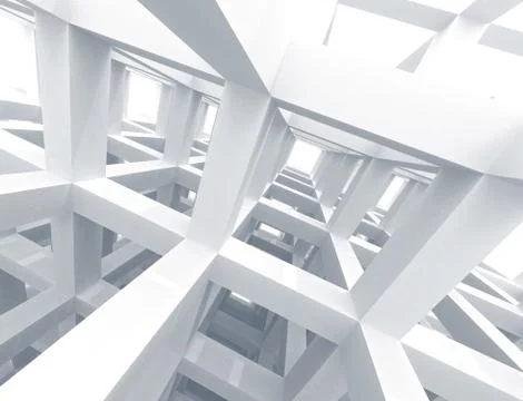 Abstract architecture background. Internal space of a modern braced construct Stock Illustration