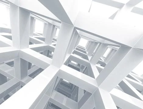 Abstract architecture background. Internal space of a modern braced construct Stock Illustration