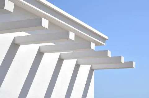 Abstract architecture background. View of white building. Modern geometric Stock-Fotos