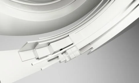 Abstract Architecture Background. White Circular Abstract Objects Stock Illustration