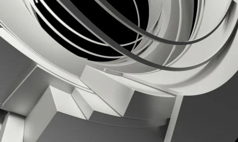 Abstract Architecture Background. White Circular Abstract Objects Stock Illustration