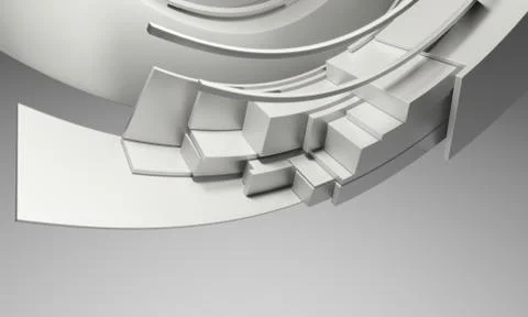 Abstract Architecture Background. White Circular Abstract Objects Ilustração Stock