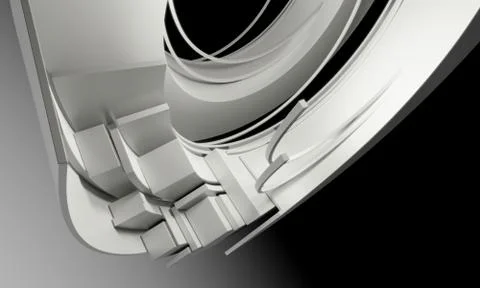 Abstract Architecture Background. White Circular Abstract Objects Ilustração Stock