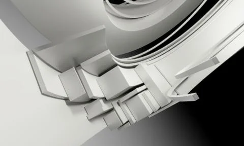 Abstract Architecture Background. White Circular Abstract Objects Stock Illustration