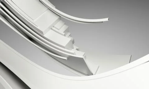 Abstract Architecture Background. White Circular Abstract Objects Stock Illustration