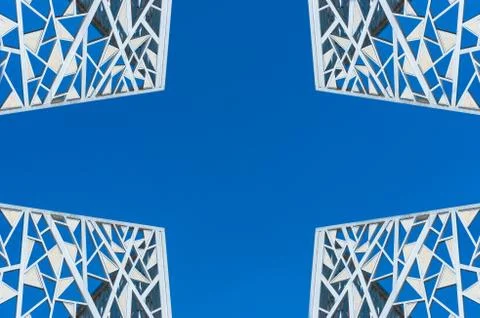 Abstract architecture background of white frame shapes Stock Photos