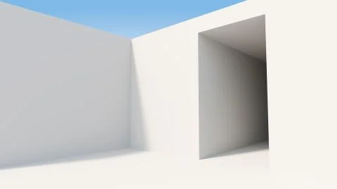 Abstract architecture background. White wall exterior. イラスト素材