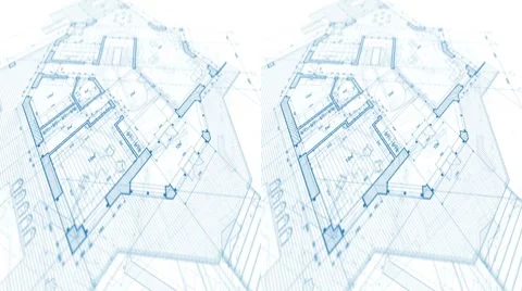 Abstract architecture blueprint Stock Footage 7816890
