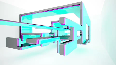 Abstract Architecture. Concept of colored organic architecture. Vídeo Stock 86789865