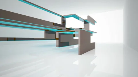 Abstract Architecture. Concept of colored organic architecture.  Stock Footage 87200800
