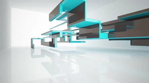 Abstract Architecture. Concept of colored organic architecture.  Stock Footage 87200847