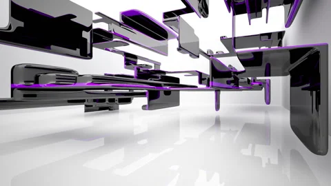 Abstract Architecture. Concept of colored organic architecture. Video stock 89905787