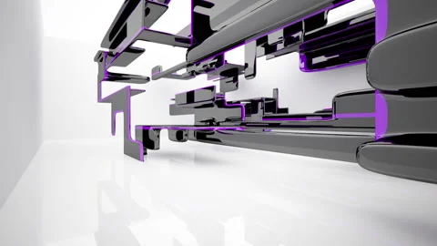 Abstract Architecture. Concept of colored organic architecture. Stock Footage 89905836