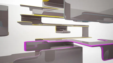 Abstract Architecture. Concept of colored organic architecture. Stock Footage 89906150