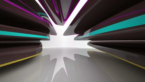 Abstract Architecture. Concept of colored organic architecture. Stock Footage 90129027