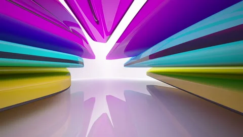 Abstract Architecture. Concept of colored organic architecture. Stock Footage 90215600