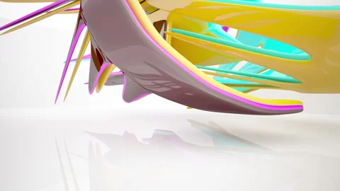 Abstract Architecture. Concept of colored organic architecture. Stock Footage 90223469