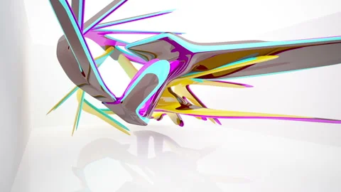 Abstract Architecture. Concept of colored organic architecture. Stock Footage 90223576