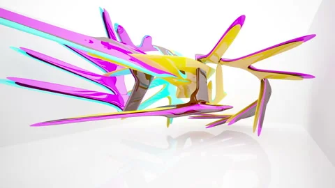 Abstract Architecture. Concept of colored organic architecture. Stock Footage 90223579