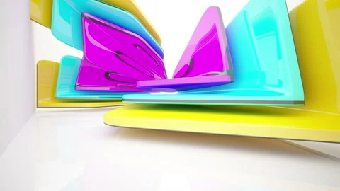 Abstract Architecture. Concept of colored organic architecture. Stock Footage 90272152