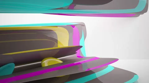 Abstract Architecture. Concept of colored organic architecture. Stock Footage 90758038