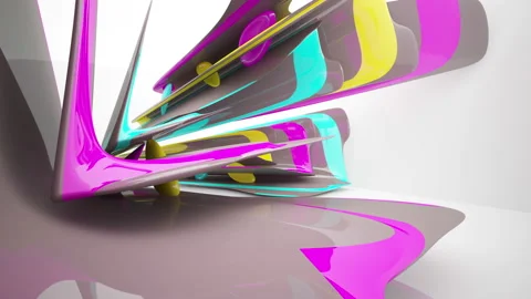 Abstract Architecture. Concept of colored organic architecture. Stock Footage 90758130
