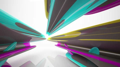 Abstract Architecture. Concept of colored organic architecture. Stock Footage 90758170