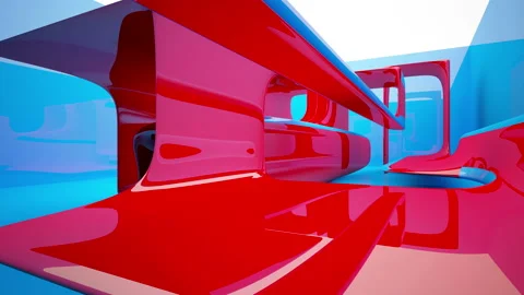 Abstract Architecture. Concept of colored organic architecture. Stock Footage 93344403