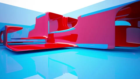 Abstract Architecture. Concept of colored organic architecture. Stock Footage 93344447