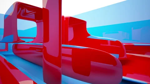 Abstract Architecture. Concept of colored organic architecture. Stock Footage 93344718