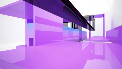 Abstract Architecture. Concept of colored organic architecture. Stock Footage 93345947