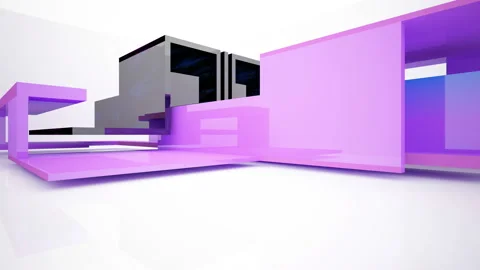 Abstract Architecture. Concept of colored organic architecture. Stock Footage 93346077