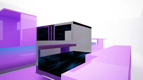 Abstract Architecture. Concept of colored organic architecture. Stock Footage 93346264