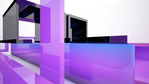 Abstract Architecture. Concept of colored organic architecture. Stock Footage 93346314