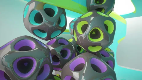 Abstract Architecture. Concept of colored organic architecture. Stock Footage 96256417