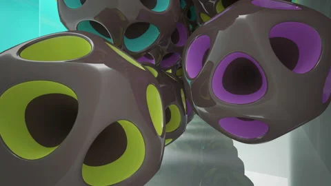 Abstract Architecture. Concept of colored organic architecture. Stock Footage 96257170