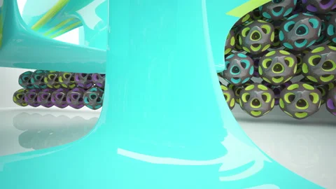 Abstract Architecture. Concept of colored organic architecture. Stock Footage 96257183