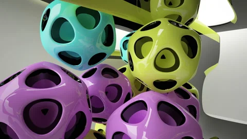 Abstract Architecture. Concept of colored organic architecture. Stock Footage 96328155