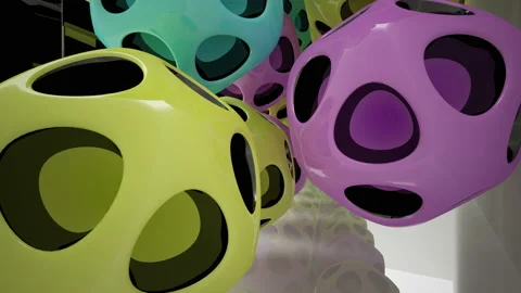 Abstract Architecture. Concept of colored organic architecture. Stock Footage 96328161