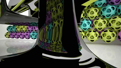 Abstract Architecture. Concept of colored organic architecture. Stock Footage 96328313