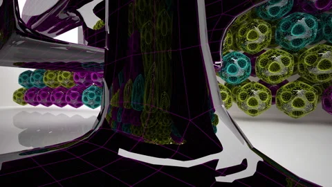 Abstract Architecture. Concept of colored organic architecture. Stock Footage 96331850