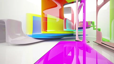 Abstract Architecture. Concept of colored organic architecture. Stock Footage 96722070
