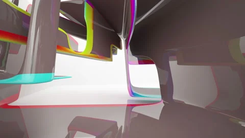 Abstract Architecture. Concept of colored organic architecture. Stock Footage 100661353