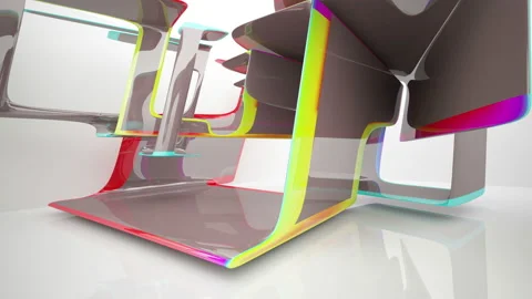 Abstract Architecture. Concept of colored organic architecture. Stock Footage 100661490