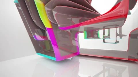 Abstract Architecture. Concept of colored organic architecture. Stock Footage 100662107