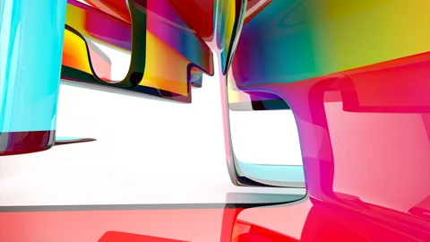 Abstract Architecture. Concept of colored organic architecture. Stock Footage 100691870