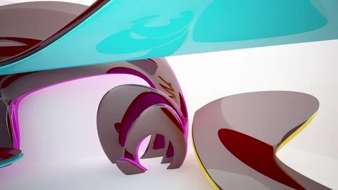 Abstract Architecture. Concept of organic architecture.3D animation and renderin Vídeos de archivo 85452116