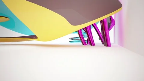 Abstract Architecture. Concept of organic architecture.3D animation and renderin Vídeo Stock 85453020