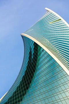 Abstract architecture evolution. Skyscraper windows Evolution Tower in Moscow Stock Photos
